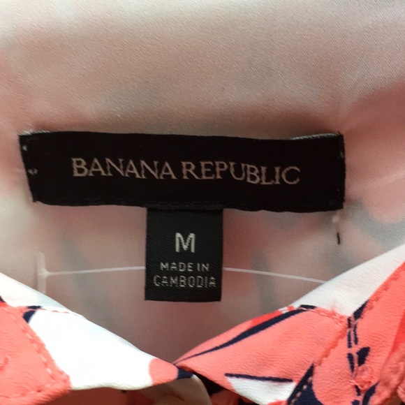 NWOT Banana Republic Tropical Shirtdress - Picture 3 of 4